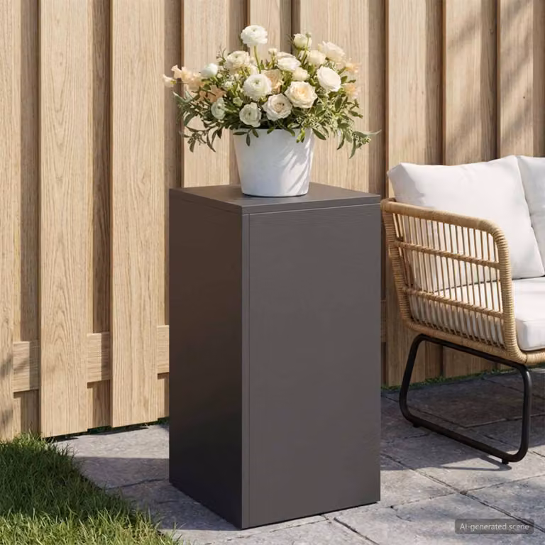 vidaXL Supporto per piante in metallo nero per giardino, balcone o terrazzo, L/P/H: 30 x 30 x 60 cm
