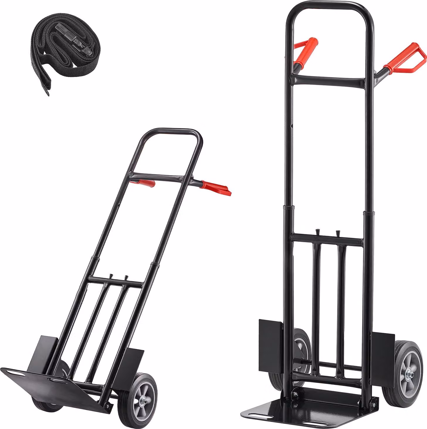 SucceBuy carrello porta sacchi con capacità di carico di 272 kg, carrello di trasporto 480x460x1200 mm, carrello portatile con cinghia di fissaggio, carrello di trasporto, carrello impilabile, carrello di trasporto per casa, ufficio, magazzino e supermerc