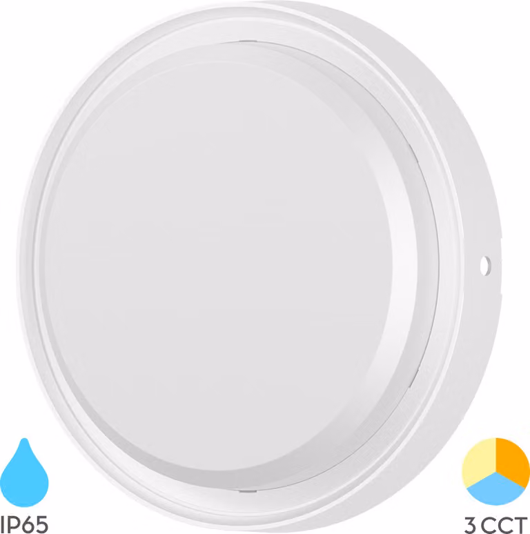 Braytron: moderna lampada da parete a LED, plafoniera, illuminazione a soffitto, 18 W, IP65, lampada da esterno 3 in 1, bianca