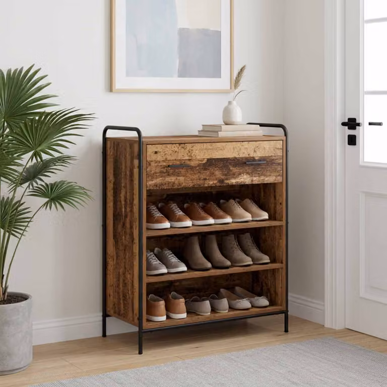 vidaXL Mobile per scarpe 76 x 36,5 x 93 cm Legno ingegnerizzato