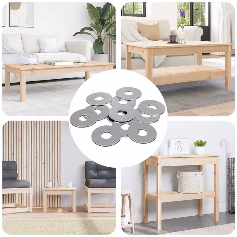 Set di 9000 rondelle piatte vidaXL in acciaio zincato argento
