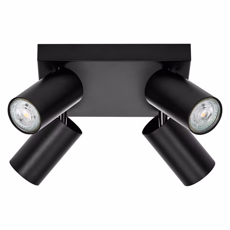 LEDVANCE LED SPOT OCTAGON PL 4 x 3,4W, GU10, 920lm, nero, temperatura di colore 2.700K, colore della luce bianco caldo, intramontabile, lampada LED sostituibile, ideale per interni, CRI 90, teste regolabili, dimmerabile