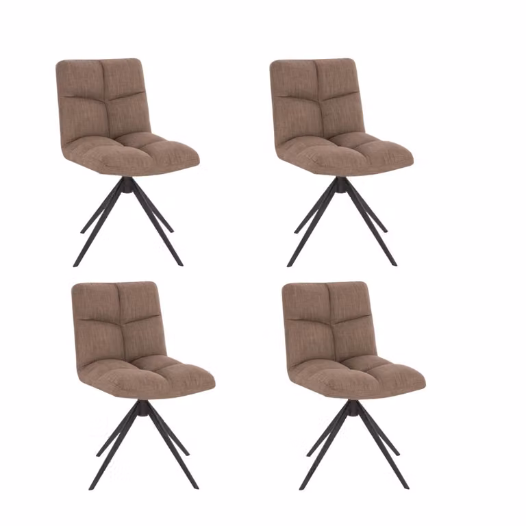 Home Deluxe - Sedia da sala da pranzo NODA - set di 4, colore: grigio velluto - girevole a 360 gradi, imbottitura morbida, carico massimo 120 kg I Sedia da cucina Sedie da pranzo Sedie da sala da pranzo