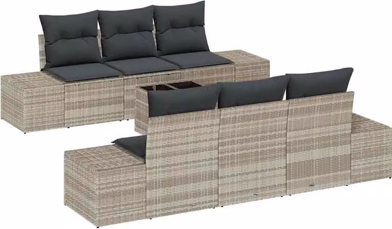 Set Divano da Giardino 8 pcs Grigio chiaro e grigio scuro