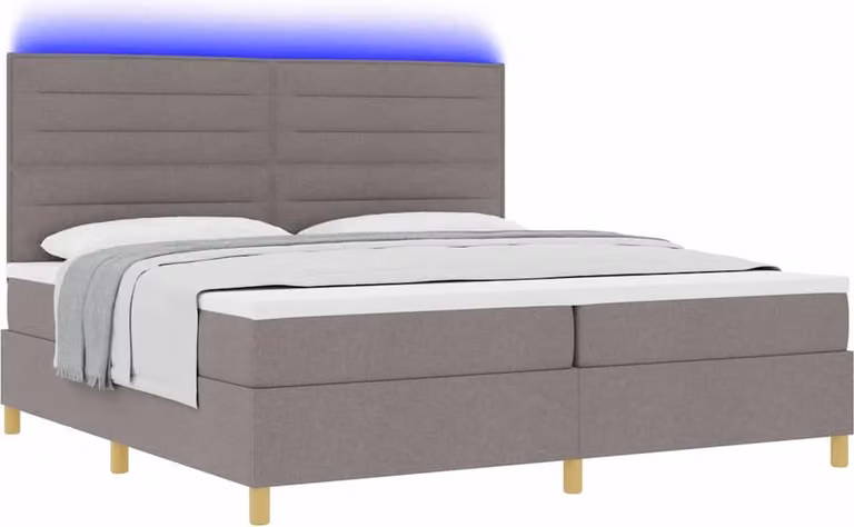Letto a Sorgente LED con materasso Talpa 200 x 200 cm Tessuto