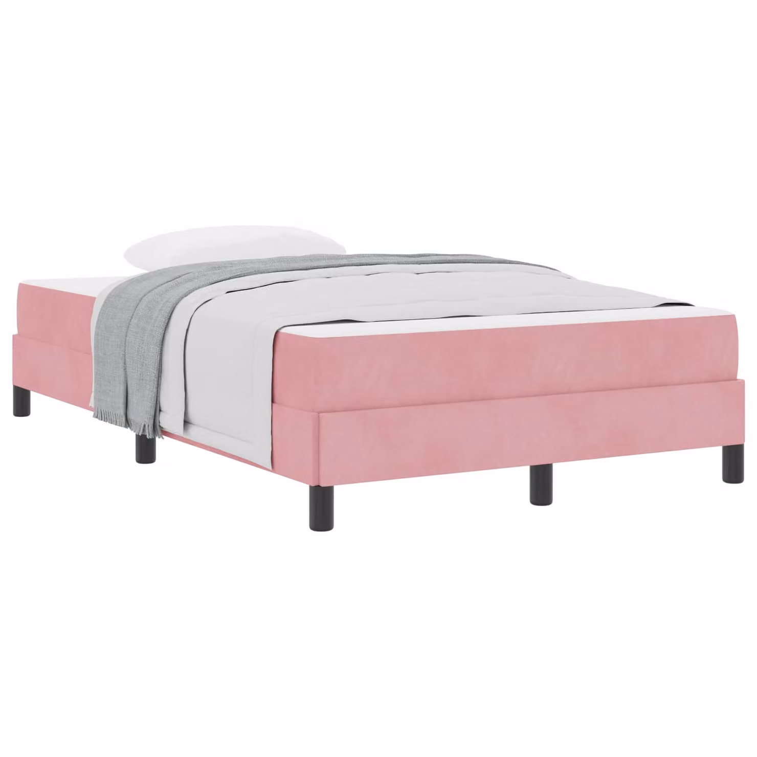Letto con materasso a molle vidaXL in tessuto rosa L/P/H: 120 x 223 cm