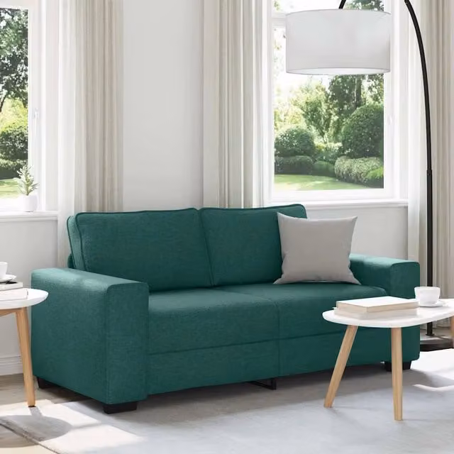 Divano a 2 Posti-Sofa 2 Posti Verde Scuro 140 cm in Tessuto 791455