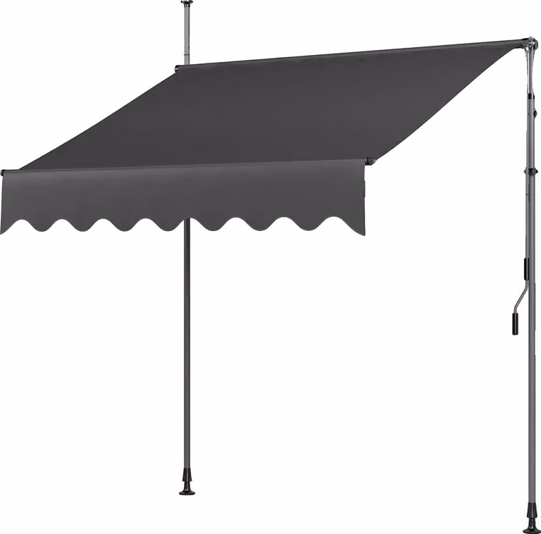 Tenda da sole per balcone, altezza regolabile 200-300 cm, tessuto resistente ai raggi UV, 300 x 120 cm Grigio