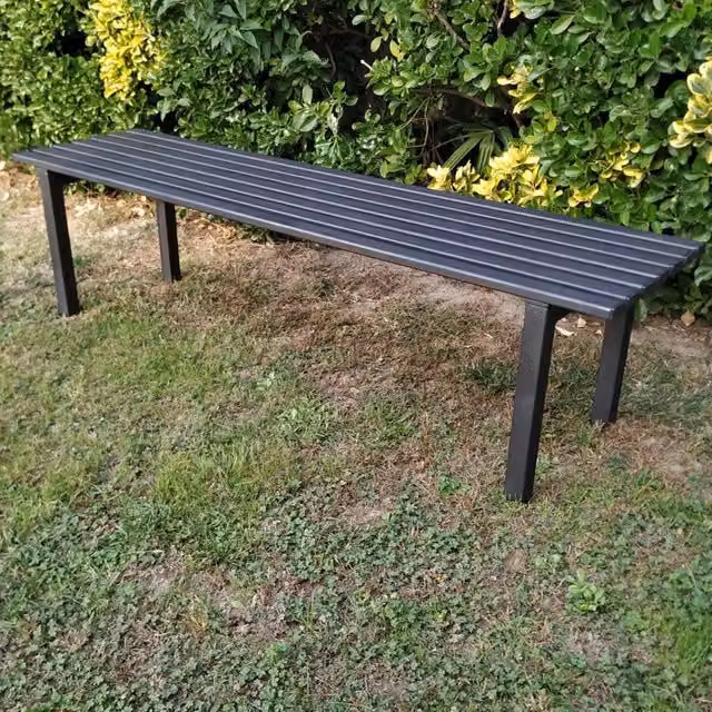 Panchina da esterno con seduta per giardino acciaio zincato 160 cm