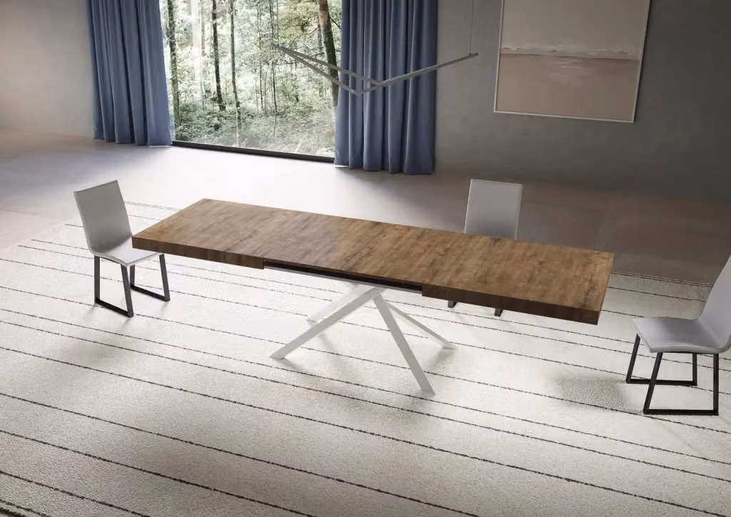 Tavolo allungabile Niket Itamoby rettangolare noce e bianco L/P/H: 180-440 x 90 x 74 cm – 2