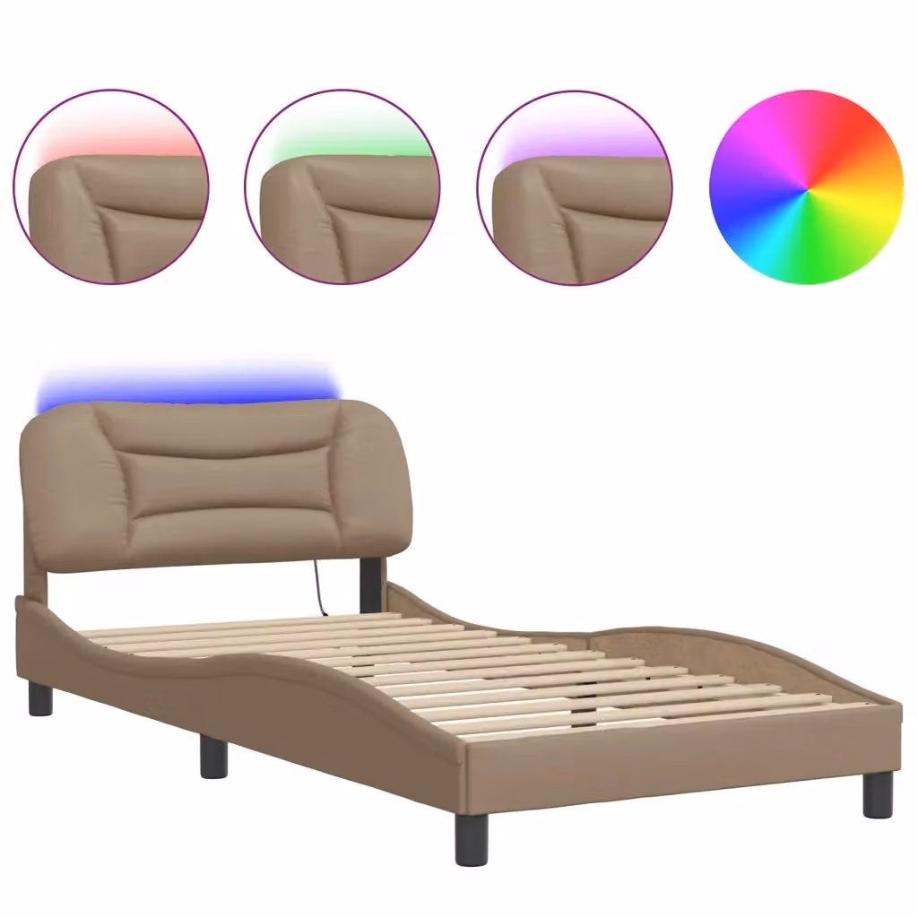 Giroletto con LED e porta USB vidaXL Hvar Cappuccino, L: 100 cm, P: 200 cm – 2