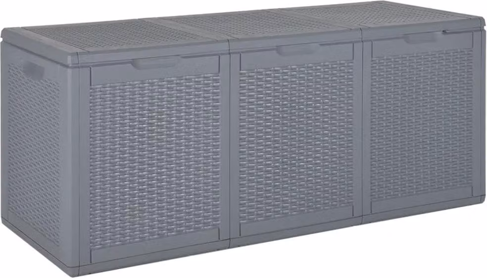 Contenitore da Giardino Grigio in Rattan PP 270 L