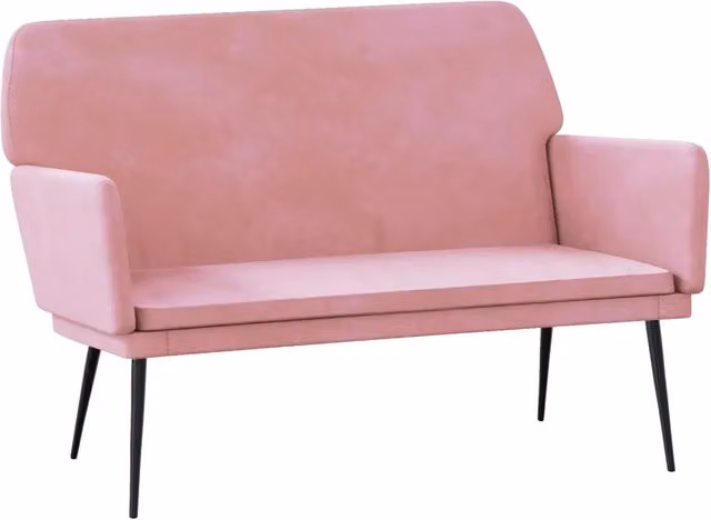 Panca moderna in velluto rosa con braccioli DESIGN IN L: 108 cm, P: 79 cm, H: 79 cm – 1