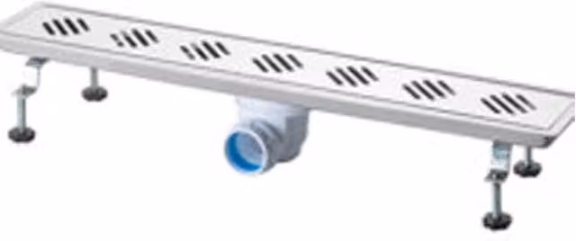Canalina di scarico lineare per doccia con sifone Vicario in acciaio inox argento, L: 90 cm