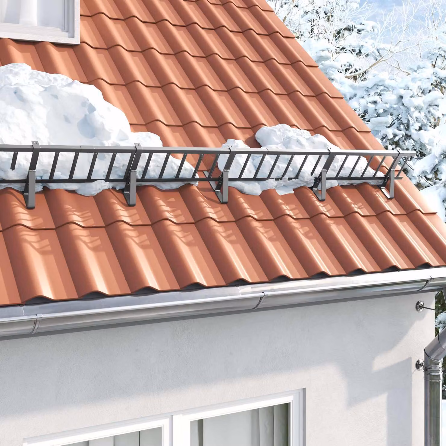 Guardia per neve sul tetto Antracite 300 x 2,5 x 20 cm Acciaio