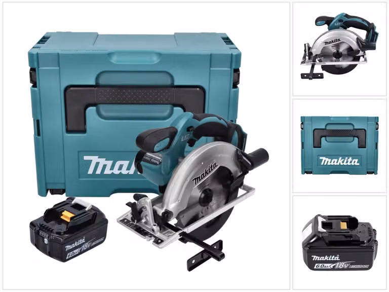 Sega circolare a batteria Makita DSS 611 G1J 18 V 165 mm + 1x batteria 6,0 Ah + valigetta Makpac - senza caricabatterie