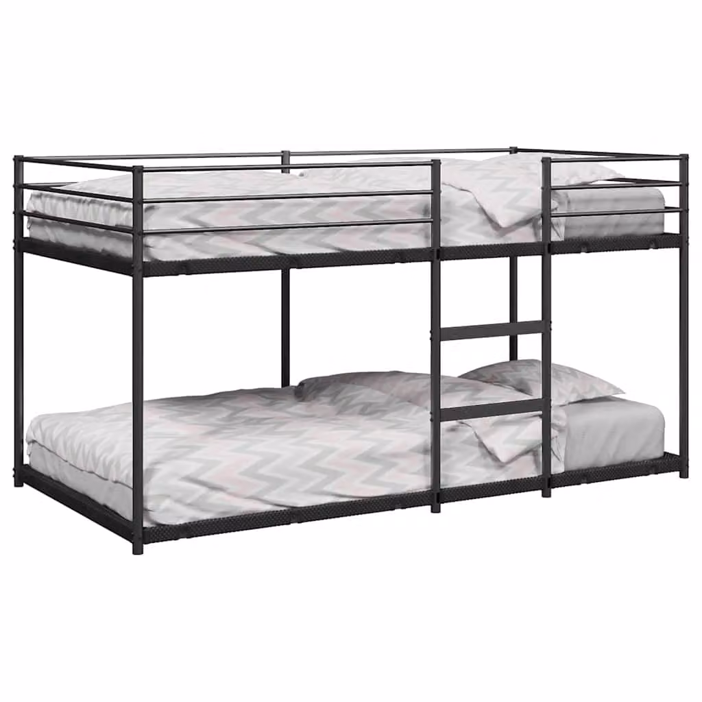 Letto a castello vidaXL in metallo nero per bambini L/P/H: 195 x 100 x 161 cm