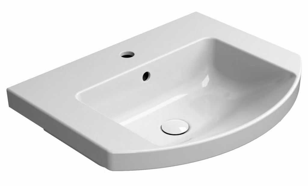 Sapho GSI Pura - Lavabo 60x49 cm, con sfioratore, foro per rubinetto, ExtraGlaze, bianco 8645111