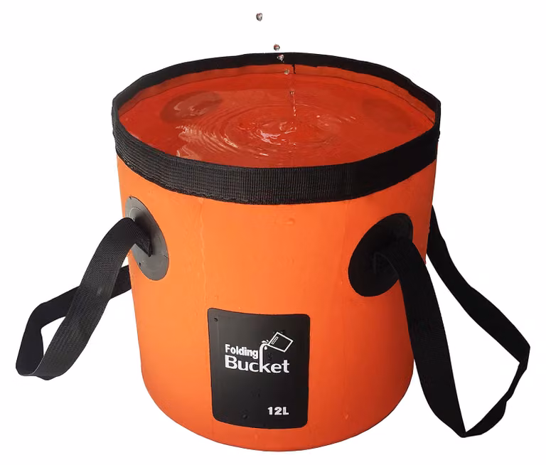 Secchiello pieghevole, 12 litri, arancione, multifunzionale, ideale per campeggio e giardinaggio