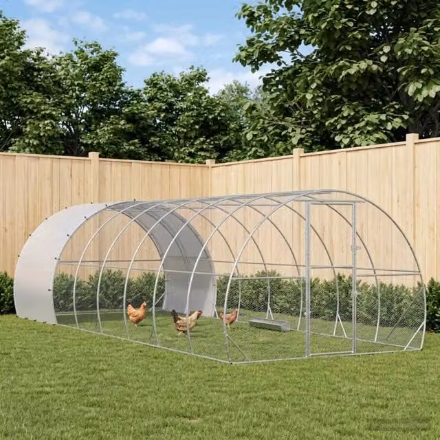 Pollaio Argento 800 x 300 x 200 cm Acciaio zincato 3434698