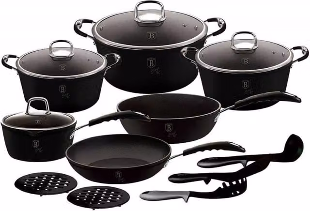 Berlinger haus BH-6129 Set di pentole in granito con manici Soft Touch
