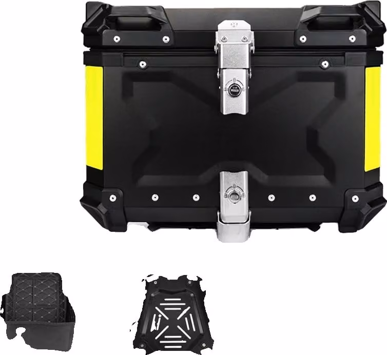 Portapacchi posteriore per moto, alluminio impermeabile, opzioni 45L/55L/65L, 45L X Nero