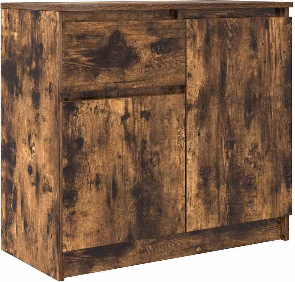 Credenza con Cassetto Rovere Fumo 71x35x65 cm in Truciolato