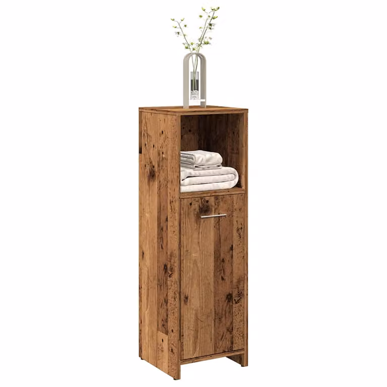 Mobile da bagno vidaXL in legno multistrato e MDF color marrone effetto legno antico con ante a cerniera, L/P/H: 30 x 30 x 95 cm