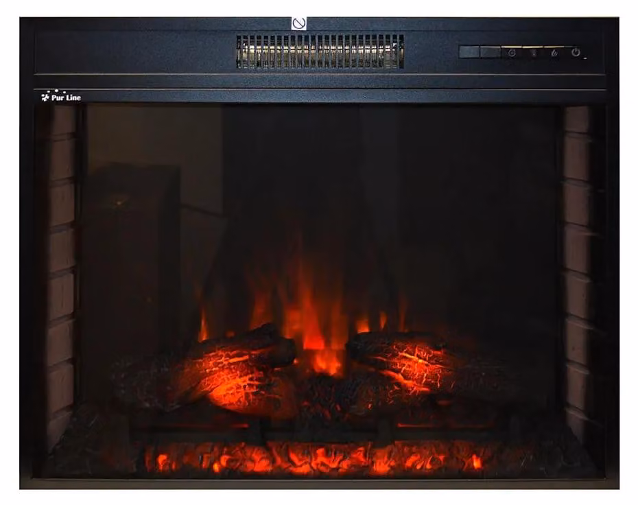 caminetto elettrico da 2 kW in vetro piano temperato con telecomando e fiamma regolabile