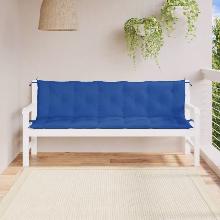 Set di 2 cuscini per panca vidaXL in tessuto Oxford blu, L 180 x P 50 x H 7 cm