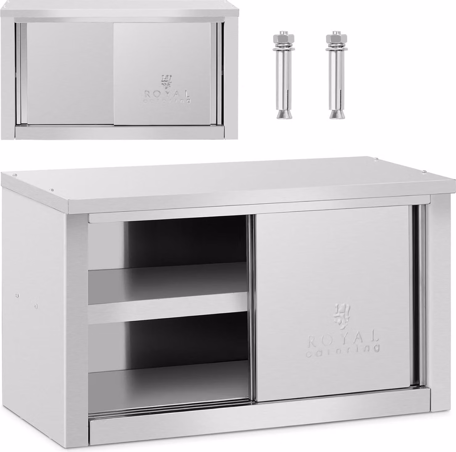 Expondo Royal Catering Armadio pensile in acciaio inox - 900 x 400 x 500 mm - 60 kg di portata per ripiano -