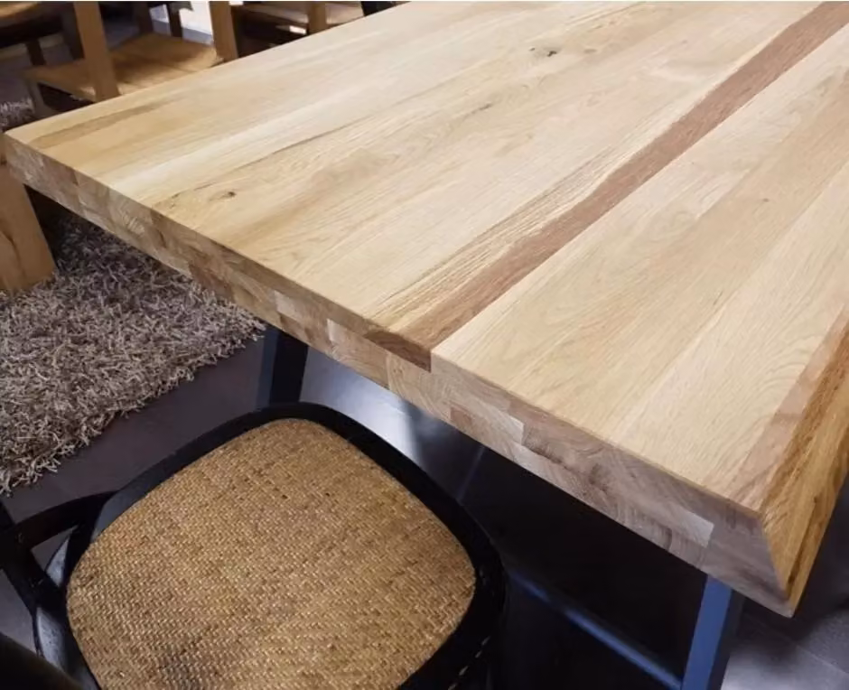 Tavolo da pranzo rettangolare in legno massello nodo aperto Mobili 2G L: 160 cm, P: 90 cm, H: 70 cm – 4