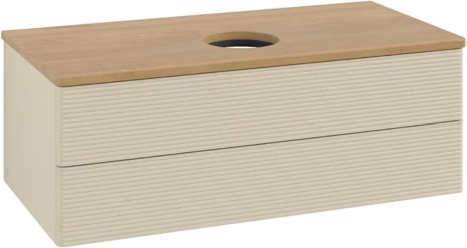 V&B Mobiletto con struttura frontale - illuminazione Antao 100x36x50cm, WBP hon. Oa, si Gr m Lac