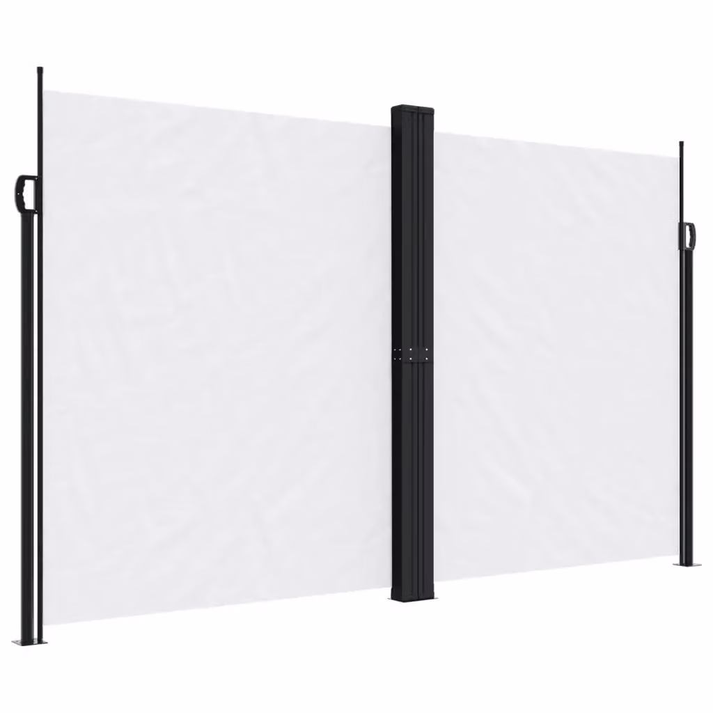 Tenda da sole laterale retrattile vidaXL in poliestere e acciaio, colore bianco, L: 600 cm, H: 200 cm – 2