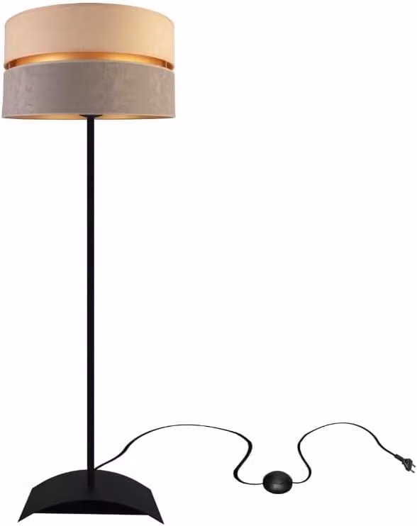 Lampada da terra soggiorno beige-grigio-oro lampada da terra design moderno E27 della serie N340 (N340-P-BG)