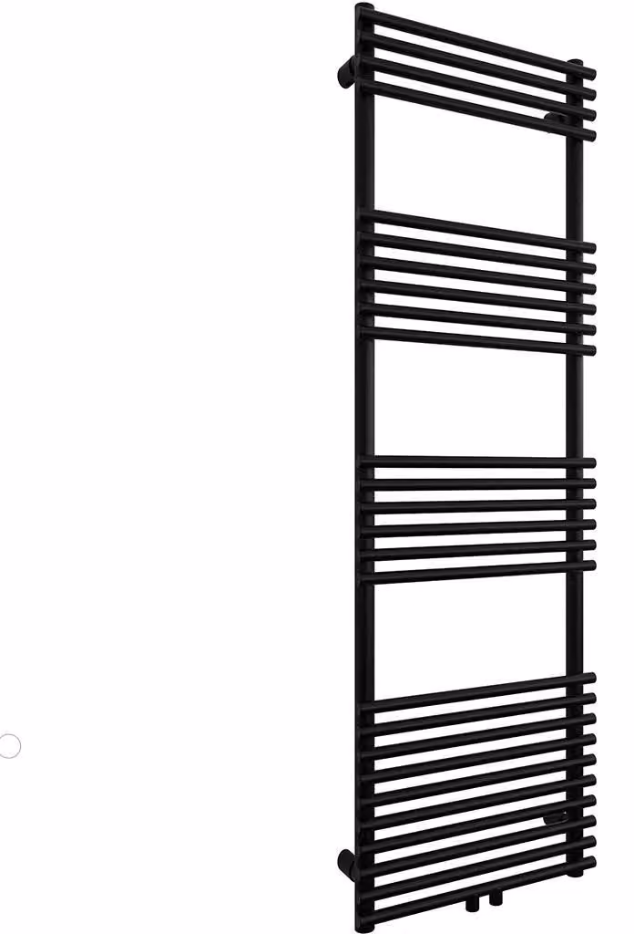 CERANO - Radiatore da bagno Luigi - Attacco centrale 50 mm/laterale - 713 W - Nero opaco - 1600 x 500 mm