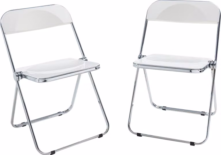 Sedia pieghevole 'Pornainen' set di 2 con struttura in acciaio bianco