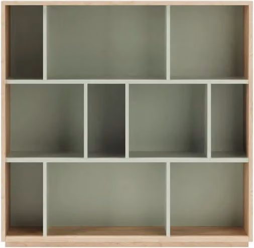 Libreria Herdasa effetto rovere e verde 117x119x32