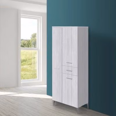 Colonna bagno d'appoggio Desya grigio opaco con ante e cassetto L: 60 cm, H: 153,5 cm