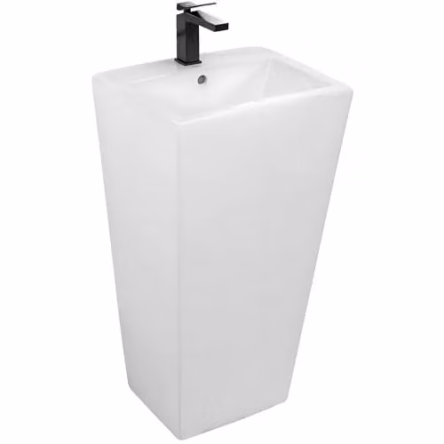 Rea - Lavabo Freestanding Daria Square Lavabo Monolitico Bianco, Lavandino In Ceramica