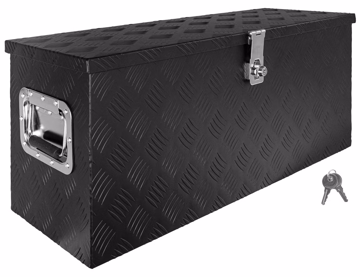 Scatola per Strumento Nero Cassetta degli attrezzi Cassone per camion Scatola di Alluminio Cassone per rimorchio con coperchio Chiudibile a chiave D080 trucky