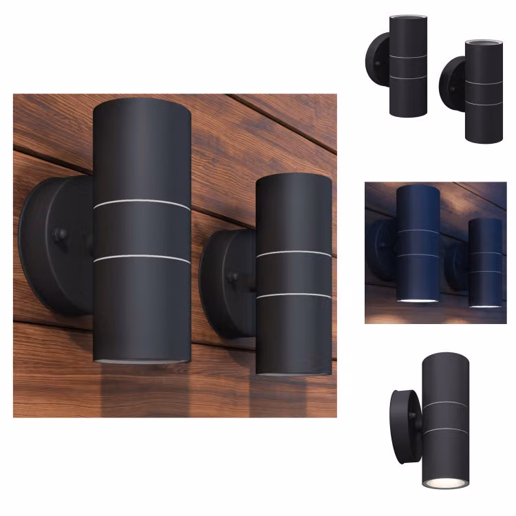 vidaXL Luci da parete per esterni a LED 2 pz. Acciaio inox su/giù - Illuminazione esterna