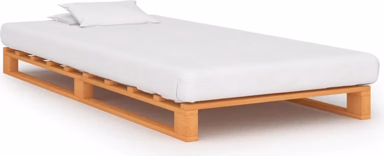 vidaXL Letto a pallet in pino massiccio marrone 100×200 cm - Struttura letto - Cornici letto - Struttura letto - Letto