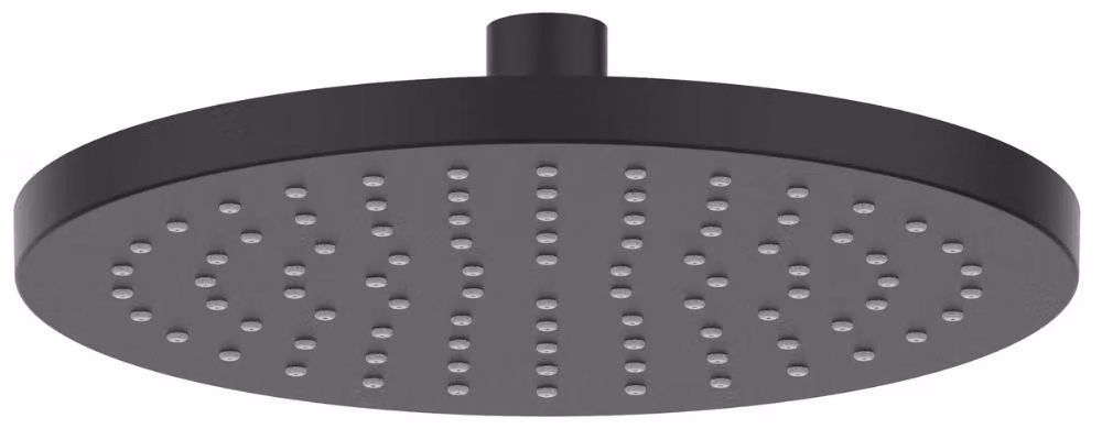 Schläfer 136000 | Soffione Doccia Nero Opaco, Tondo 20 cm a Pioggia Anticalcare ad Alta Pressione in Abs, Soffione per Cabina Doccia PureShower, Snodo Regolabile Universale G 1/2