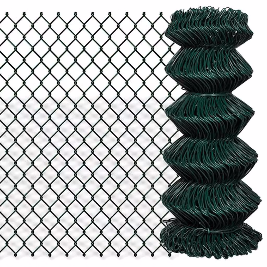 Recinzione a rete vidaXL in acciaio rivestito in PVC verde 0,8 x 25 m