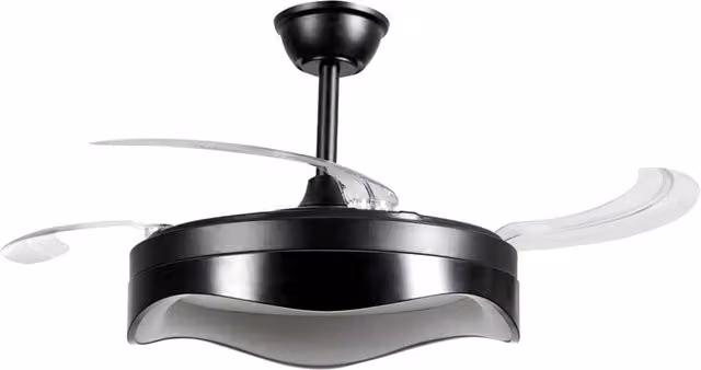 Ventilatore da soffitto BELIANI con LED luce bianca calda, base in metallo nera e pale in plastica, dotato di telecomando e timer – 1