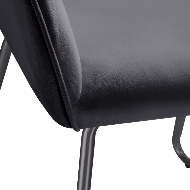Set di 4 sedie da pranzo moderne TecTake in velluto nero con struttura a slitta e braccioli