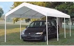 Gazebo Carport Senza Pareti Laterali Bianco 3 MX6 Vette