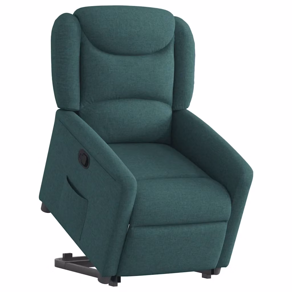 Poltrona Alzapersona Reclinabile vidaXL Verde con Assistenza Elettrica e Braccioli in Tessuto – 2
