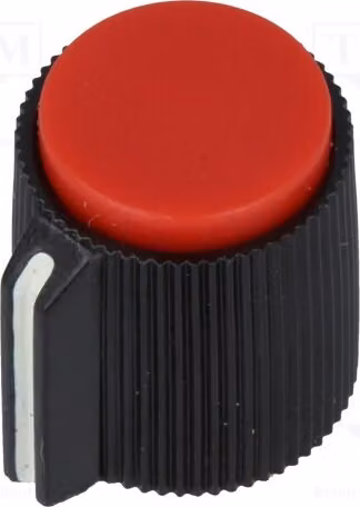 1 manopola rotante con indicatore, diametro albero: 6,35 mm, escursione: 13x15 mm, colore: rosso - 10 manopole rotanti per D
